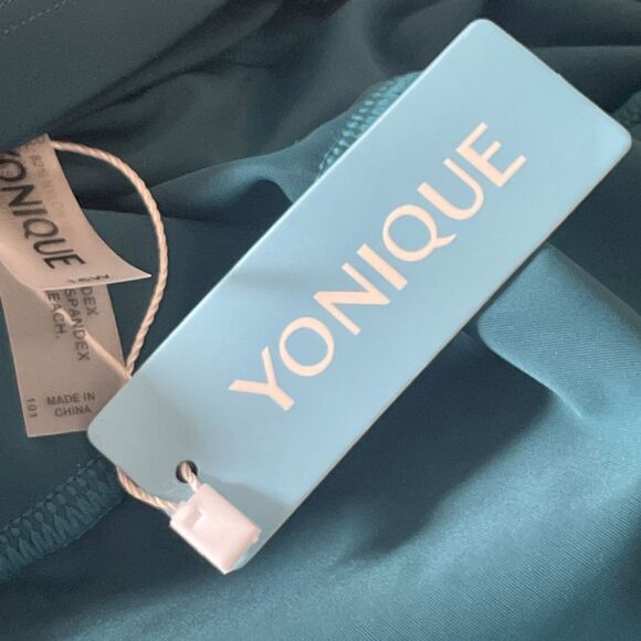 Yonique Tankini Swimsuit Blouson Top Modest Loose Fit Swimwear Teal - 16 W NWT - Picture 7 of 9